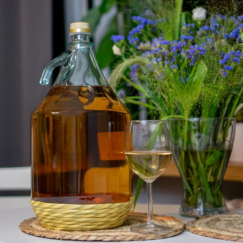 Damigiana Dama 5 L con cesto intrecciato, con tappo a vite - 4