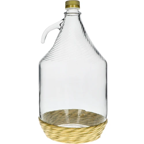 Damigiana Dama 5 L con cesto intrecciato, con tappo a vite - 2