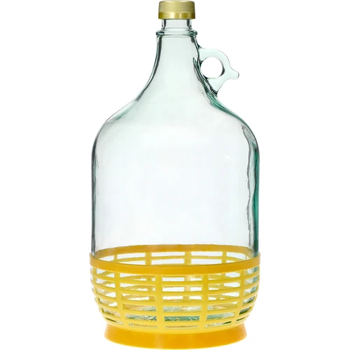 Damigiana Dama 5 L con tappo e cestino in plastica  - 1 