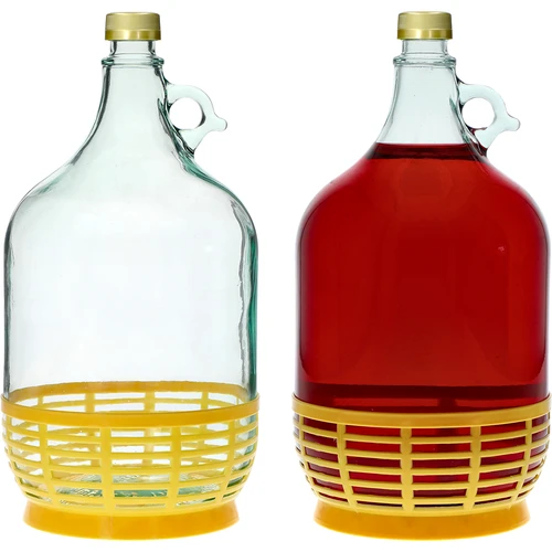 Damigiana Dama 5 L con tappo e cestino in plastica - 3