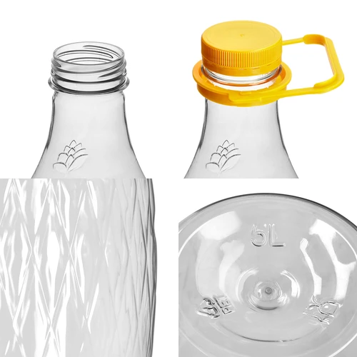 Damigiana Dama 5 L in PET, con tappo a vite, manico e cestello - 3