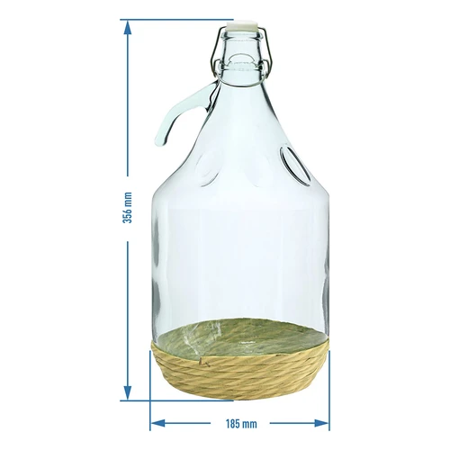 Damigiana Dama 5L con rivestimento, chiusura a filo - 2