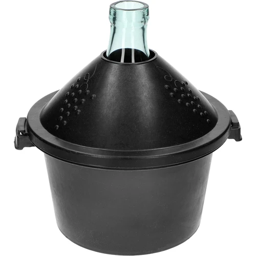 Damigiana di vetro per vino 5 L - con cesto in plastica - 3