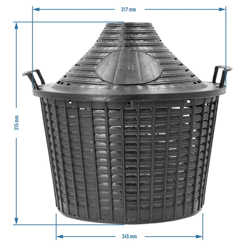 Damigiana per vino 10 L in cesto di plastica - 6