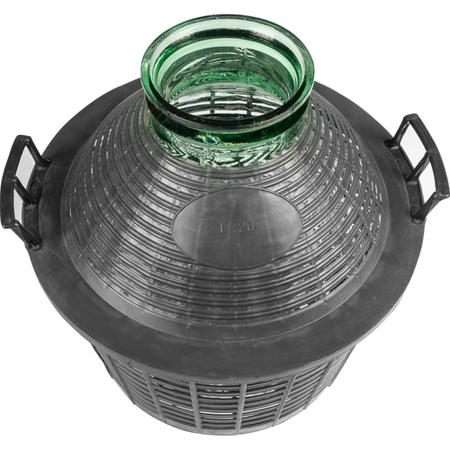 Damigiana per vino 20 L a bocca larga con cestello in plastica - 3