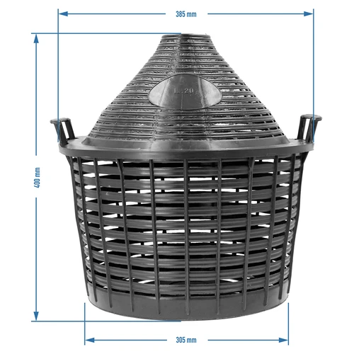 Damigiana per vino 20 L in cesto di plastica - 4