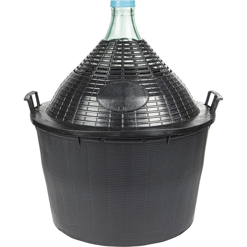 Damigiana per vino 34 L in cesto di plastica  - 1 