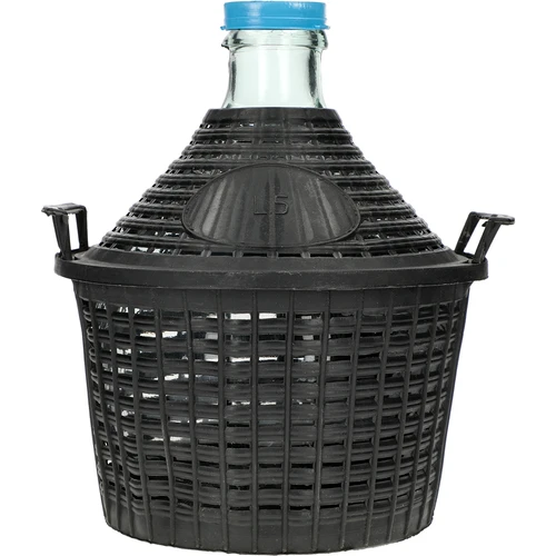 Damigiana per vino 5 L con cestello in plastica