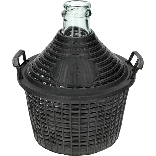 Damigiana per vino 5 L con cestello in plastica - 2