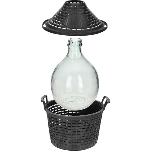 Damigiana per vino 5 L con cestello in plastica - 4