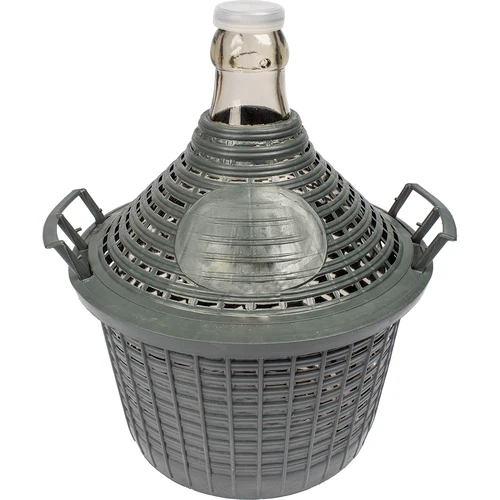 Damigiana per vino 5 L in cesto di plastica  - 1 