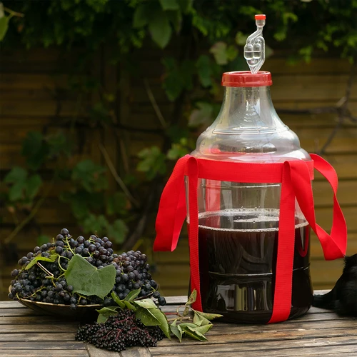 Damigiana per vino leggera e infrangibile con cinghie, 25 L - 8