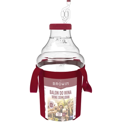 Damigiana per vino leggera, infrangibile, con cinghie, 15 L - 3