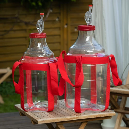 Damigiana per vino leggera, infrangibile, con cinghie, 20 L - 10