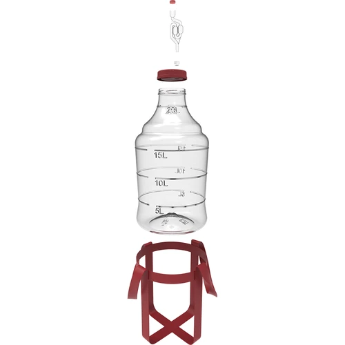 Damigiana per vino leggera, infrangibile, con cinghie, 20 L - 2