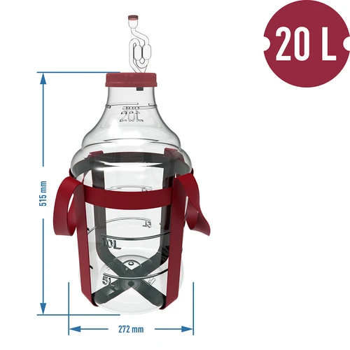 Damigiana per vino leggera, infrangibile, con cinghie, 20 L - 6