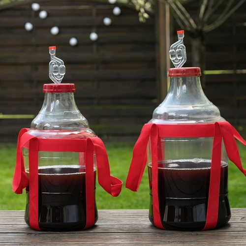 Damigiana per vino leggera, infrangibile, con cinghie, 25 L - 9
