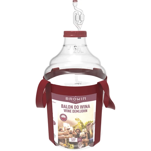 Damigiana per vino leggera, infrangibile, con cinghie, 25 L - 2