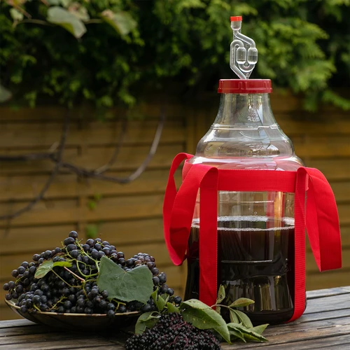 Damigiana per vino leggera, infrangibile, con cinghie di trasporto, 10 L - 8