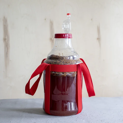 Damigiana per vino leggera, infrangibile, con cinghie di trasporto, 10 L - 15