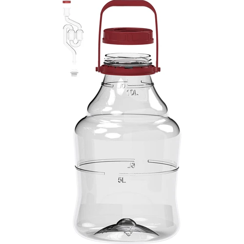 Damigiana per vino leggera, infrangibile, con manico, 10 L - 2