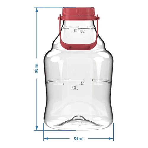 Damigiana per vino leggera, infrangibile, con manico, 10 L - 6