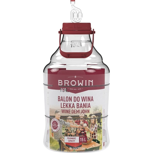 Damigiana per vino leggera, infrangibile, con manico, 15 L - 3