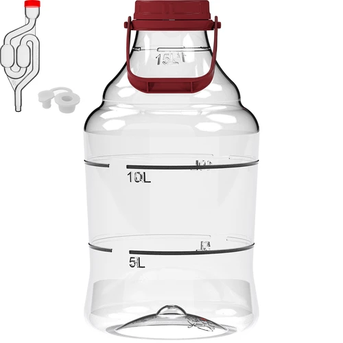 Damigiana per vino leggera, infrangibile, con manico, 15 L - 2
