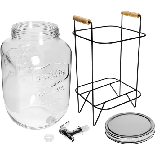 Dispenser Limonata 8 L - con rubinetto, su supporto metallico con manici - 3