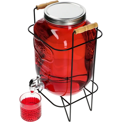 Dispenser Limonata 8 L - con rubinetto, su supporto metallico con manici - 5