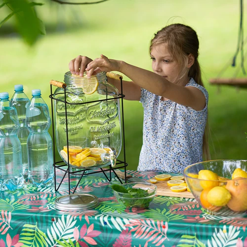 Dispenser Limonata 8 L - con rubinetto, su supporto metallico con manici - 7