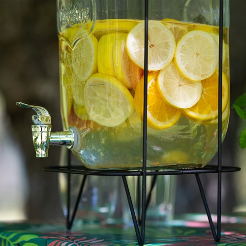Dispenser Limonata 8 L - con rubinetto, su supporto metallico con manici - 9