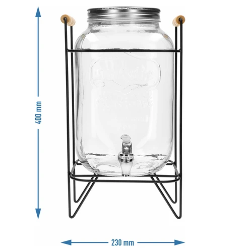 Dispenser Limonata 8 L - con rubinetto, su supporto metallico con manici - 6
