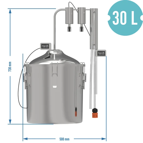 Distillatore hawkSTILL 1.0 CONVEX 30 L - 2 decantatori - 9