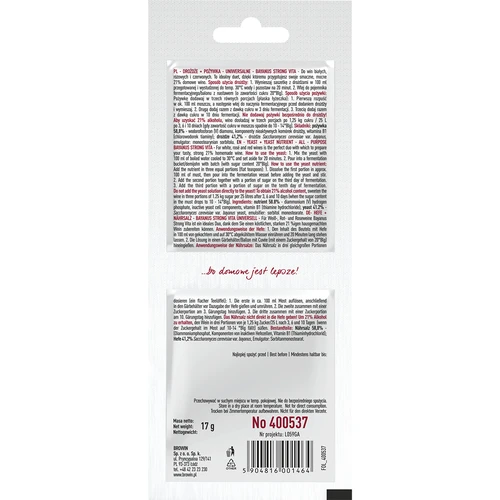 Drożdże Bayanus + pożywka - Uniwersalne - 21%, 17 g - 2