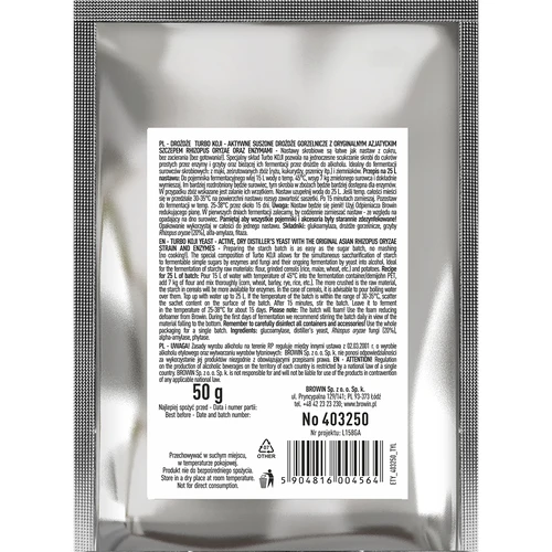 Drożdże gorzelnicze Turbo Koji, 50 g (bez zacierania!) - 2
