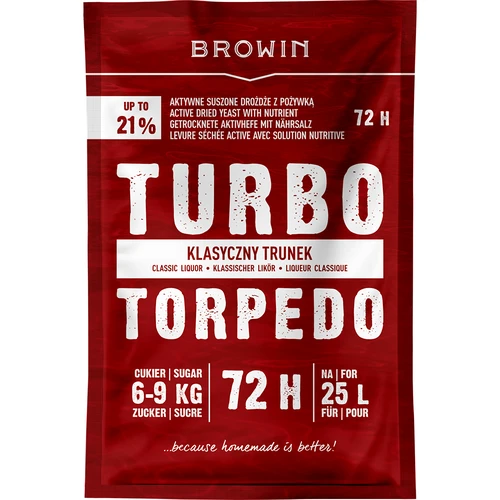 Drożdże gorzelnicze Turbo Torpedo 72h 21% - 120 g