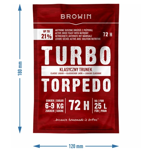Drożdże gorzelnicze Turbo Torpedo 72h 21% - 120 g - 5