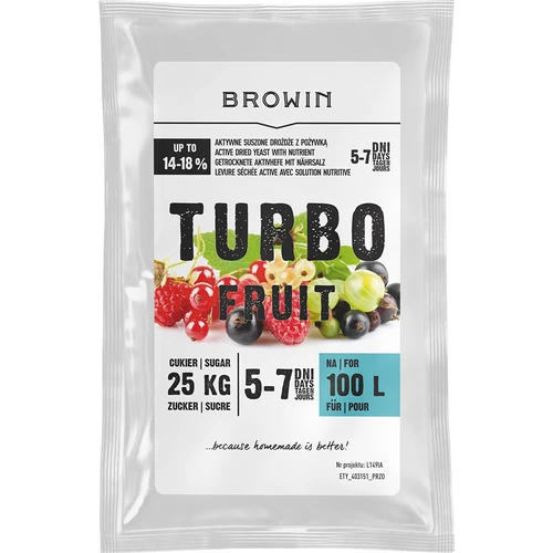 Drożdże winiarskie Turbo Fruit 5-7 dni 100 L