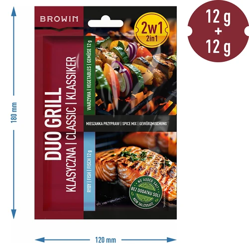 Duo Grill Klasyczna do ryb i warzyw - mieszanka przypraw 2 w 1, 2 x 12 g - 4