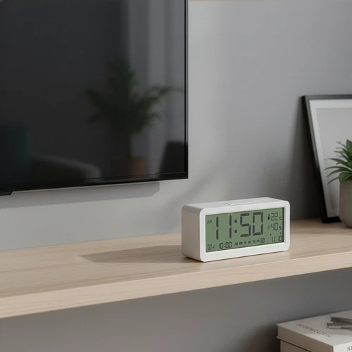 Elektroniczna stacja pogodowa Soens - biała, z zegarkiem i kalendarzem - 9