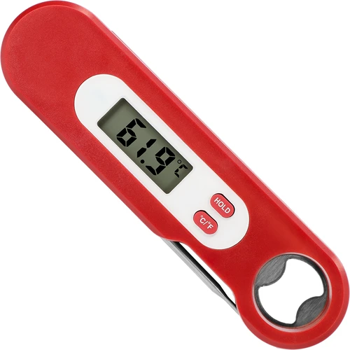 Elektroniczny termometr kulinarny ze składaną sondą (-50/+300℃), czerwony - 2