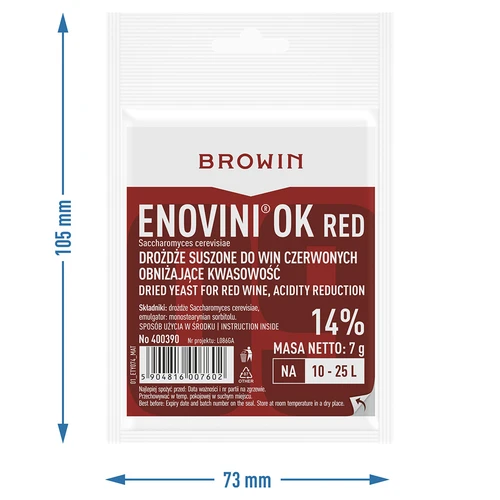 Enovini® OK RED - lieviti per vino che riducono l'acidità 7 g - 5