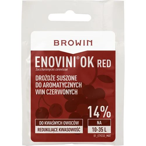 Enovini® OK RED - lievito enologico a riduzione di acidità 7 g