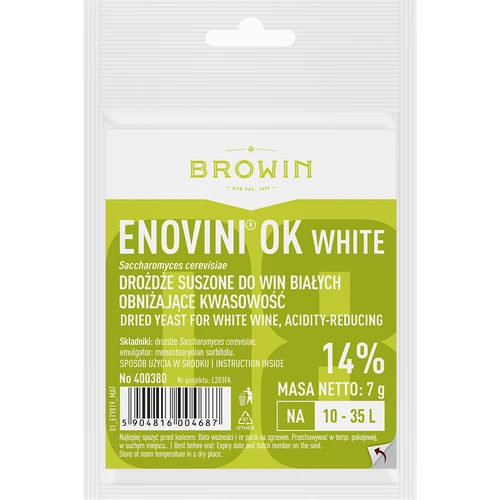 Enovini® OK WHITE - lieviti enologici che riducono l'acidità 7 g  - 1 