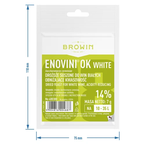 Enovini® OK WHITE - lieviti enologici che riducono l'acidità 7 g - 4