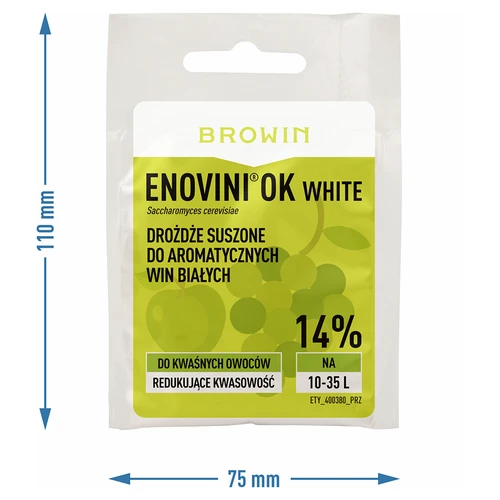 Enovini® OK WHITE - lievito enologico che riduce l'acidità 7 g - 5