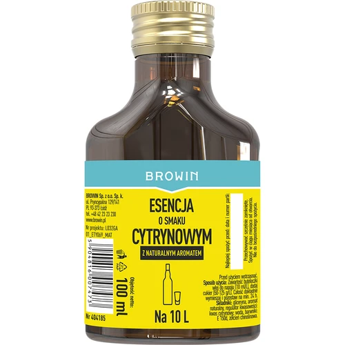 Esencja o smaku cytrynowym z naturalnym aromatem na 10 L - 100 ml