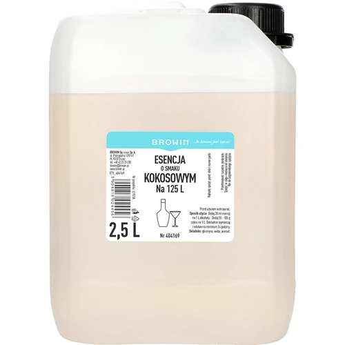 Esencja o smaku kokosowym, 2,5L, na 125L gotowego trunku