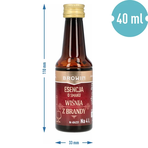 Essenza al gusto ciliegia al brandy, 40 ml - per 4 L - 6
